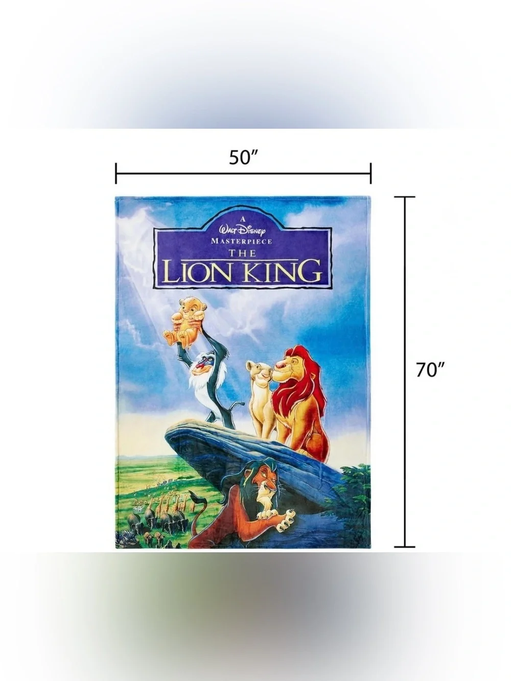 NEW SEALED Disney LION KING VHS Boxed Silk Touch Throw Blanket 50×70